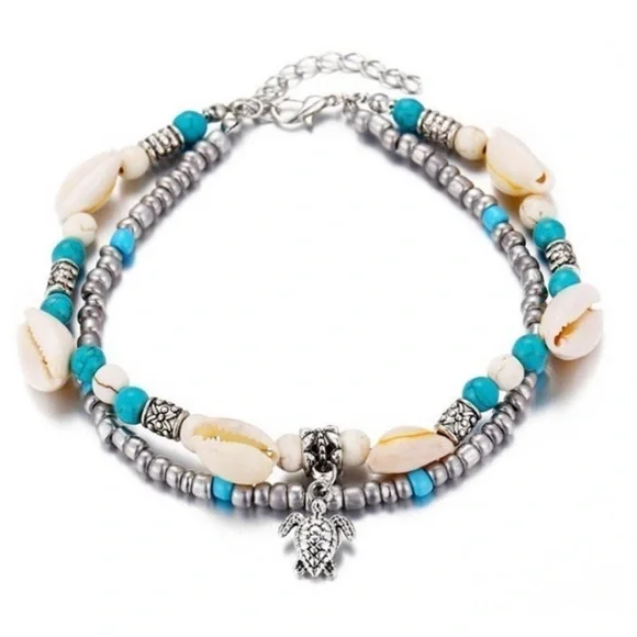 Bohemian Hawaiian Sea Tortoise Anklet - Picture 2 of 6